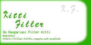 kitti filler business card